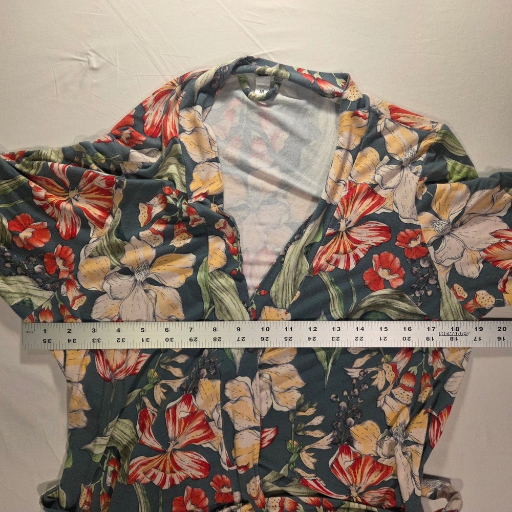 Milkmaid Goods Women's Floral Print Robe Size M Green Multi - Picture 8 of 11